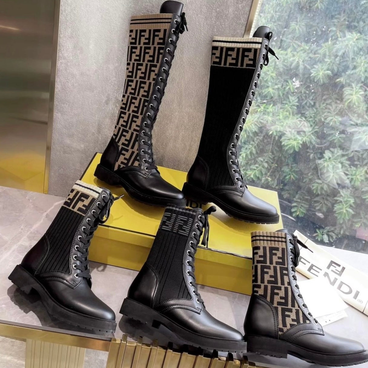 Fendi combat boots