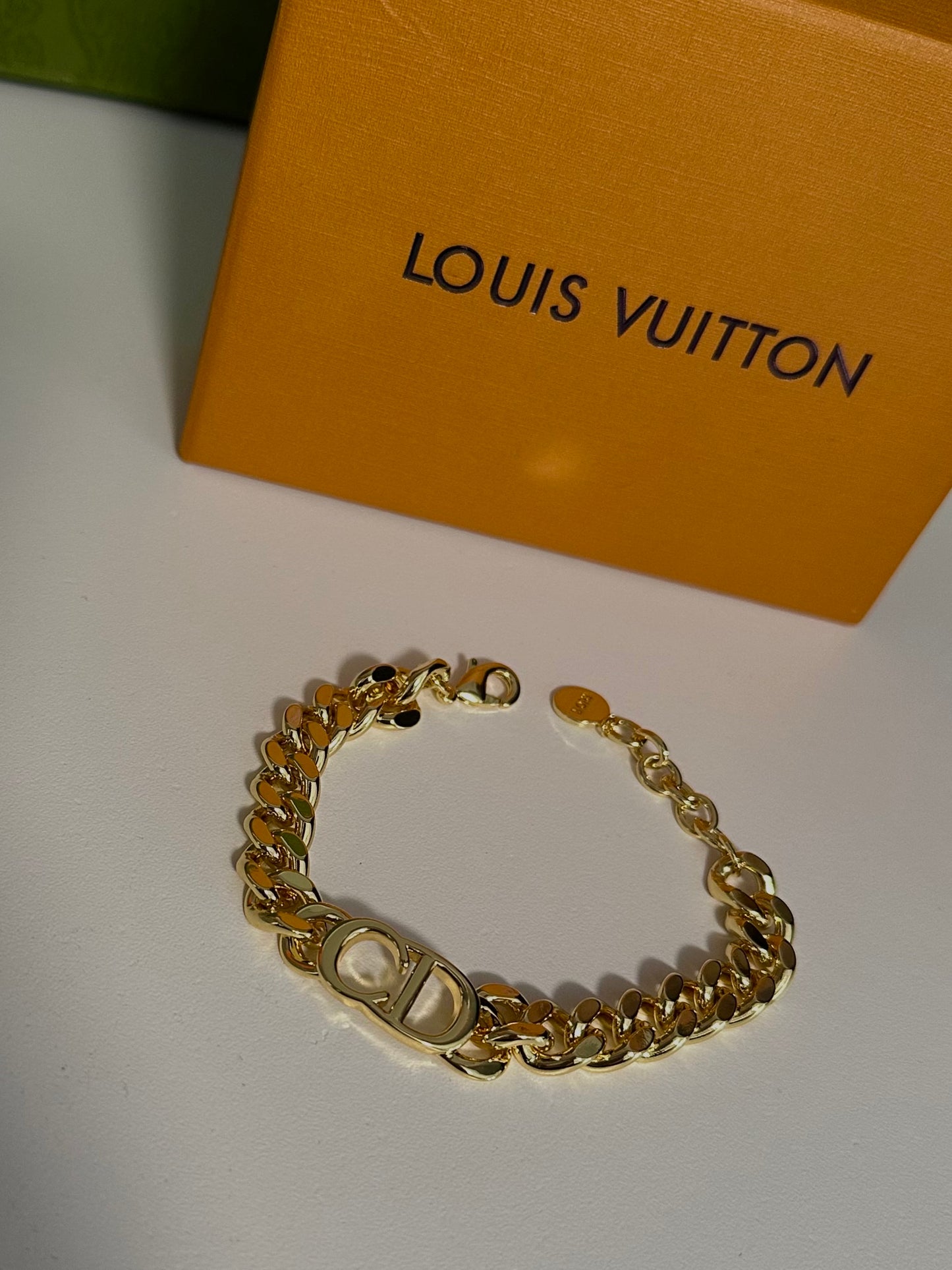 Gold cd bracelet