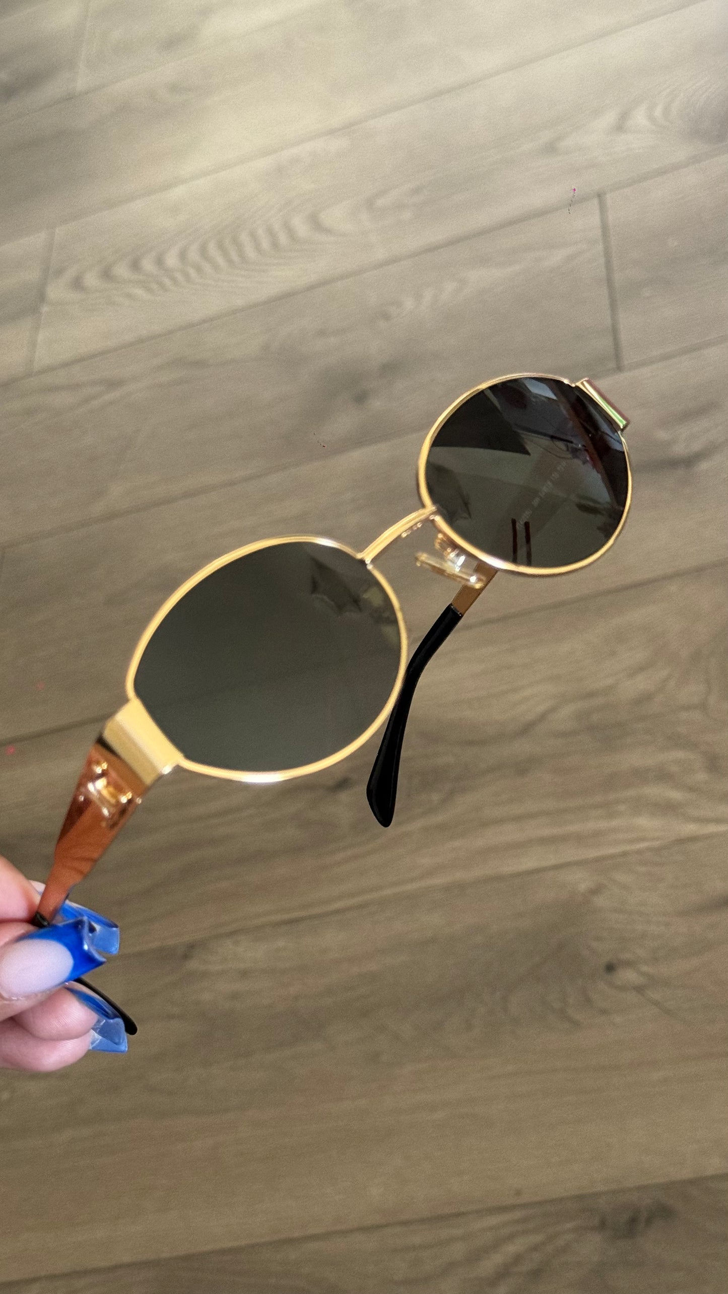 Celine gold sunnies with pouch