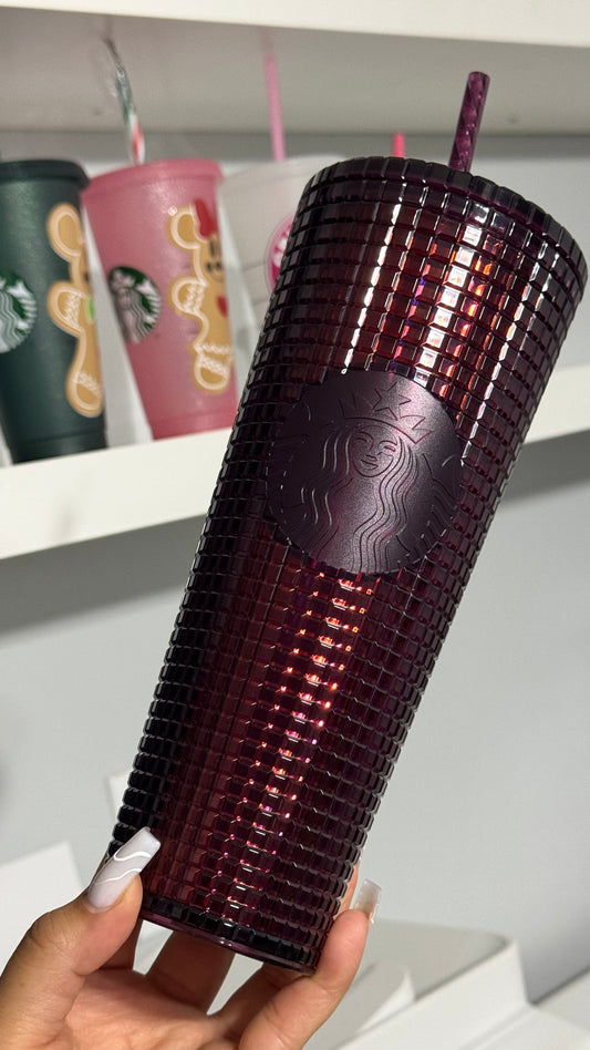 Burgundy venti Starbucks cup