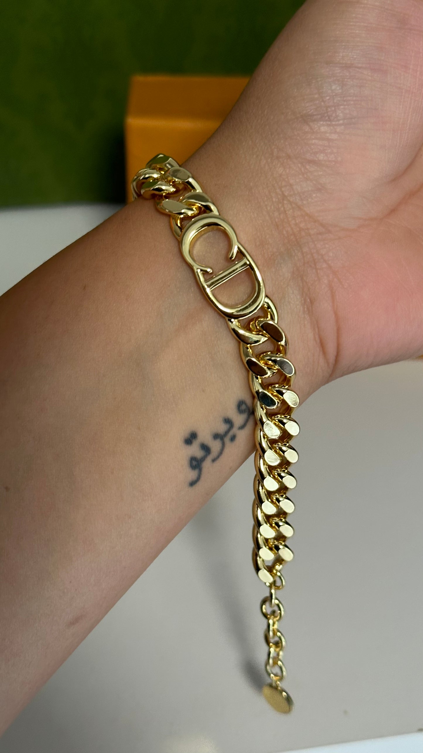 Gold cd bracelet