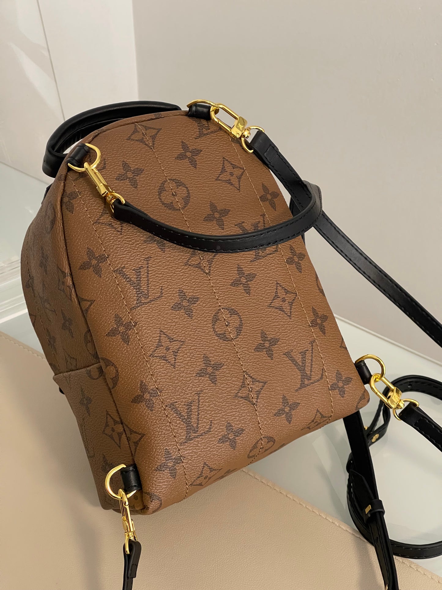 Two tone lv mini backpack