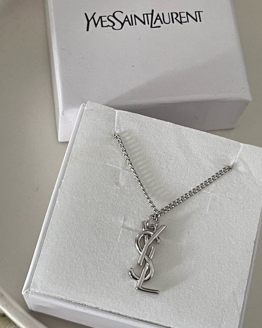 Ysl silver necklace