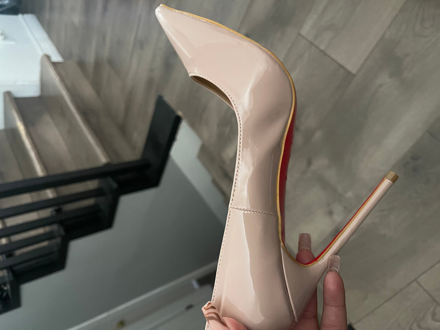 Loub nude 3inch heel