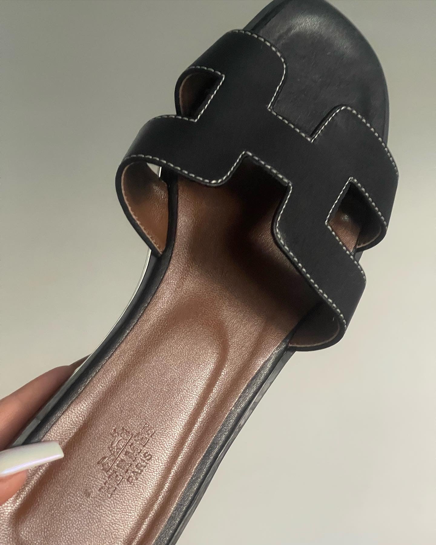 Hermes black sandals