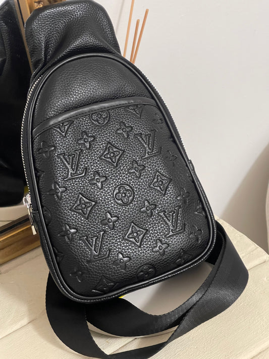 Black lv chest bag