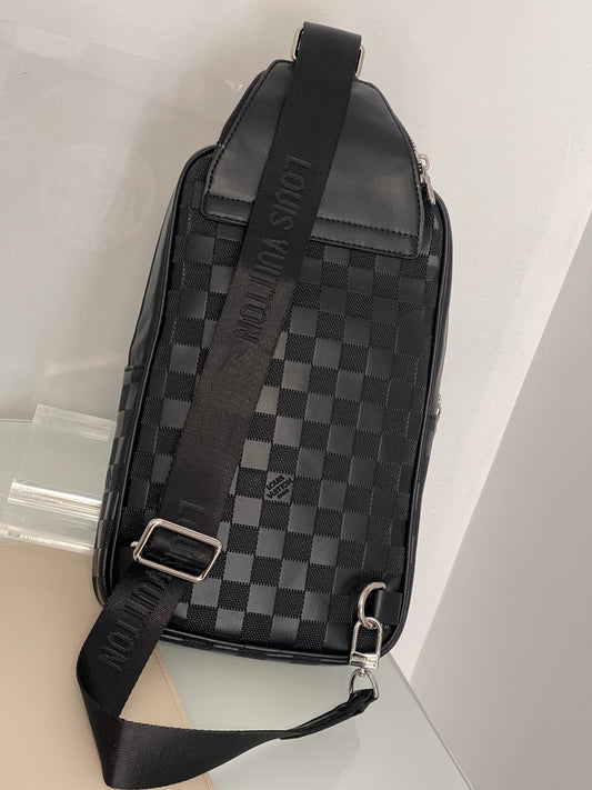 Plaid lv chestbag