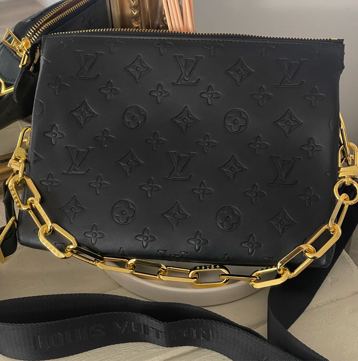 Matte black monogram lv preorder