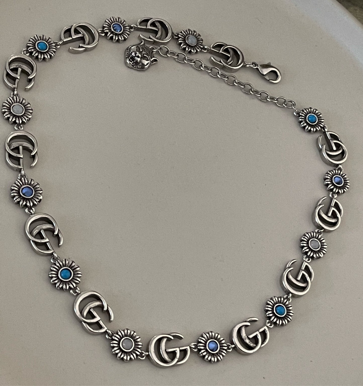 Gg blue and silver necklace